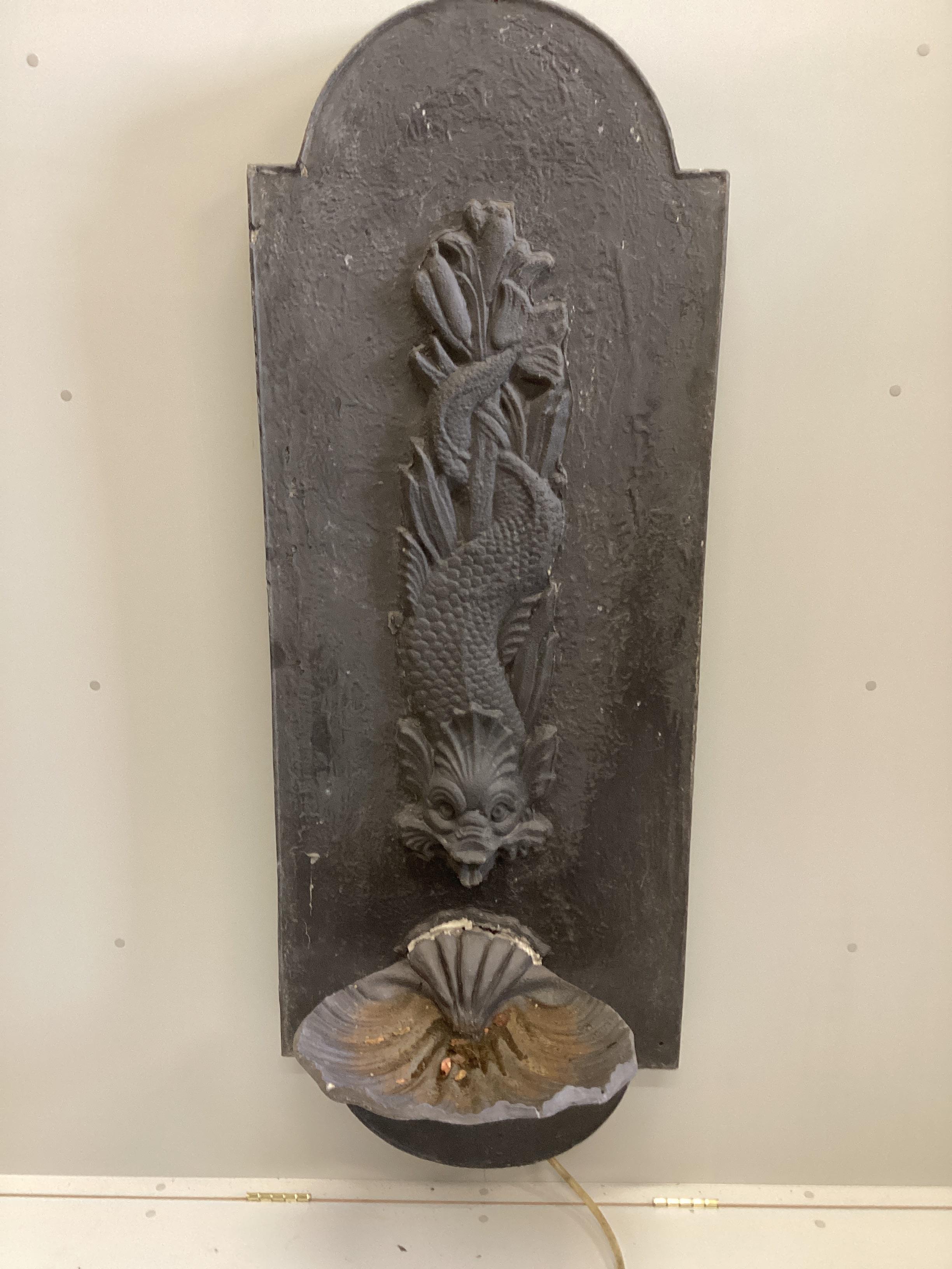 A moulded fibreglass garden fountain, width 62cm, height 170cm